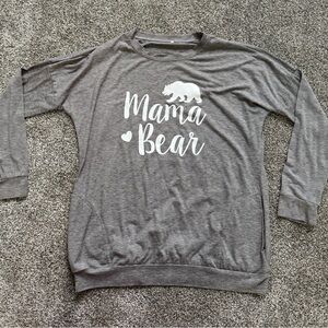 Gray 'Mama Bear' Sweatshirt M/L oversized fit